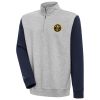 Antigua Denver Nuggets Eye - catching Heather Gray/Navy Victory Colorblock Quarter Zip Pullover Top