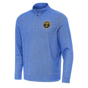 Antigua Denver Nuggets Heather Royal Subtle Quarter Zip Sweatshirt Stylish