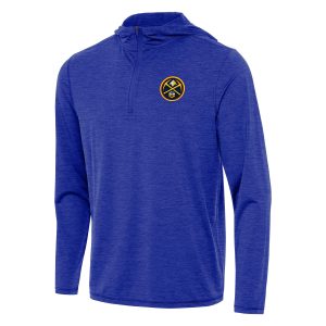 Antigua Denver Nuggets Heather Royal Tidy Quarter Unique Zip Hoodie