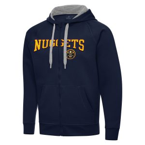 Antigua Denver Nuggets Navy Big & Tall Victory Full Zip Hoodie Eye - catching Jacket