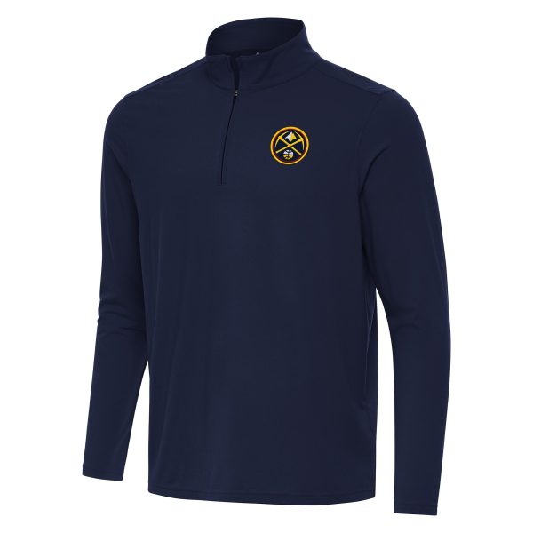 Antigua Elegant Denver Nuggets Navy Intent Quarter Zip Top
