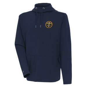 Antigua Denver Nuggets Navy Chic Pure Honeycomb Pullover Hoodie
