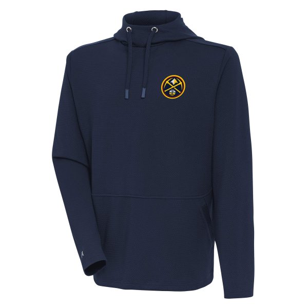 Antigua Denver Nuggets Navy Chic Pure Honeycomb Pullover Hoodie