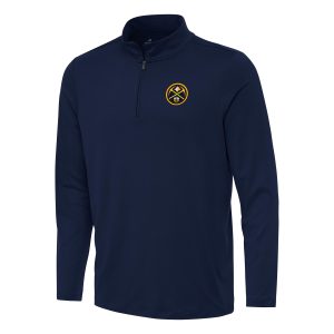 Antigua Eye - catching Denver Nuggets Navy Reprocess Quarter Zip Top