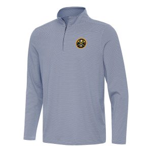 Antigua Denver Nuggets Navy Eye - catching Twine Quarter Zip Top