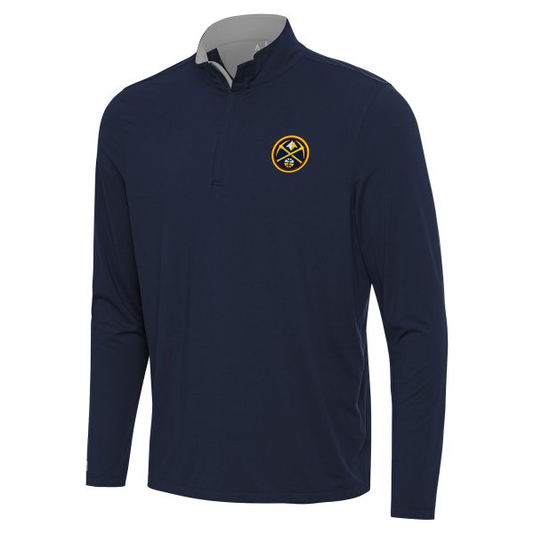 Antigua Denver Nuggets Navy/Gray Chic Content Quarter Zip Top