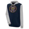 Antigua Denver Nuggets Navy/Heather Premium Gray Victory Colorblock Pullover Hoodie