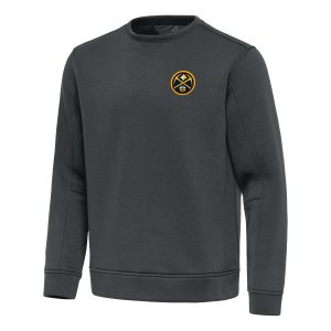 Antigua Denver Nuggets Pewter Fabulous Relevant Pullover Sweatshirt