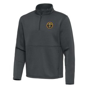 Antigua Denver Nuggets Pewter Twist Premium Quarter Zip Pullover Top