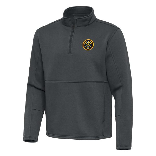 Antigua Denver Nuggets Pewter Twist Premium Quarter Zip Pullover Top