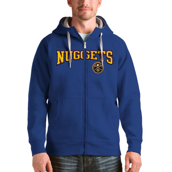 Antigua Denver Nuggets Royal Victory Full Stylish Zip Hoodie