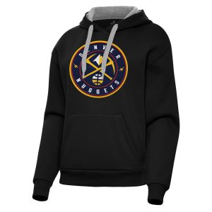 Antigua Denver Nuggets Women's Black Trendy Victory Pullover Hoodie