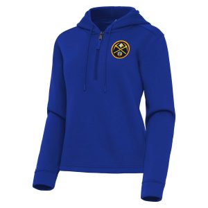 Antigua Denver Nuggets Women's Unique Blue Contemporary Quarter Zip Hoodie