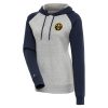Antigua Denver Stylish Nuggets Women's Heather Gray/Navy Victory Raglan Sleeve Pullover Hoodie