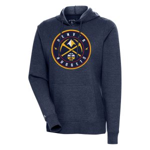 Antigua Denver Stylish Nuggets Women's Heather Navy Action Pullover Hoodie