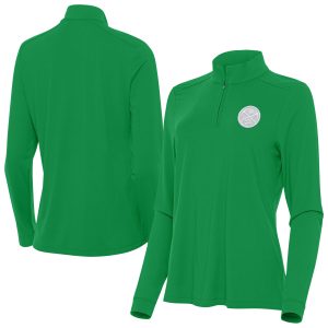 Antigua Denver Nuggets Women's Kelly Green St. Elegant Patrick's Day Intent Quarter Zip Top