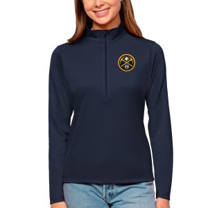Antigua Denver Nuggets Women's Fabulous Navy Tribute Half Zip Top