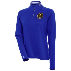 Antigua Denver Nuggets Women's Royal Milo Quarter Gorgeous Zip Pullover Top