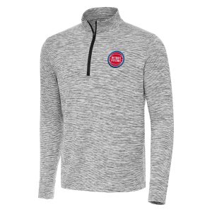 Antigua Detroit Pistons Black Cause Premium Quarter Zip Top