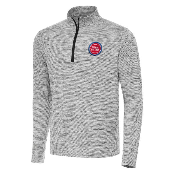 Antigua Detroit Pistons Black Cause Premium Quarter Zip Top