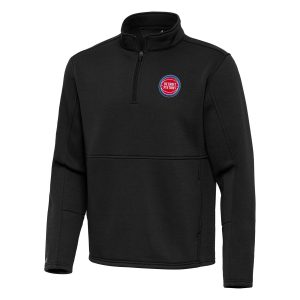 Antigua Detroit Pistons Fabulous Black Twist Quarter Zip Pullover Top