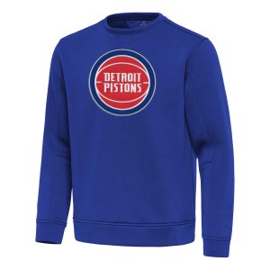 Antigua Premium Detroit Pistons Blue Relevant Pullover Sweatshirt