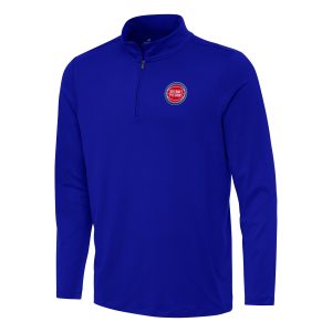 Antigua Detroit Elegant Pistons Blue Reprocess Quarter Zip Top
