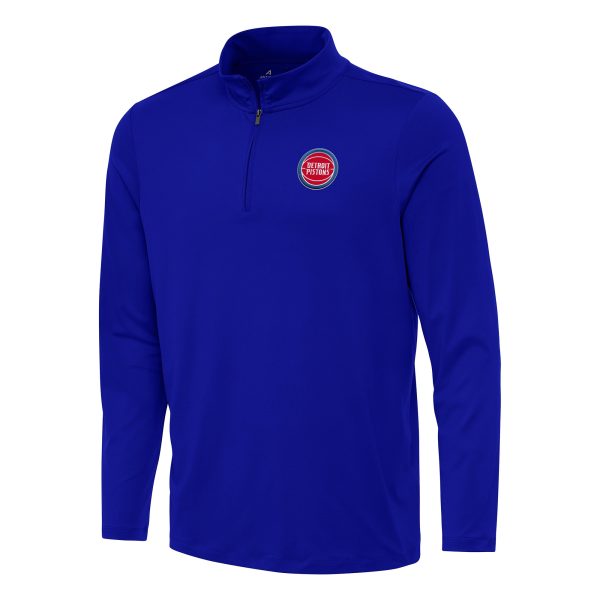 Antigua Detroit Elegant Pistons Blue Reprocess Quarter Zip Top