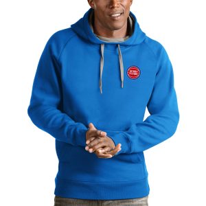Antigua Detroit Pistons Blue Victory Trendy Pullover Hoodie