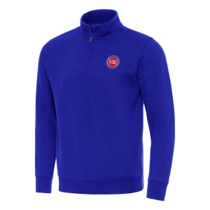 Antigua Detroit Pistons Blue Victory Quarter Zip Mock Fabulous Sweatshirt