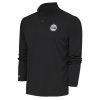Antigua Detroit Gorgeous Pistons Charcoal Metallic Logo Tribute Quarter Zip Pullover