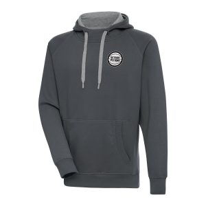 Antigua Detroit Chic Pistons Charcoal Metallic Logo Victory Pullover Hoodie