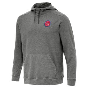 Antigua Detroit Pistons Eye - catching Heather Black Cloud Pullover Hoodie