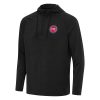 Antigua Detroit Trendy Pistons Heather Black Spikes Raglan Quarter Zip Hoodie