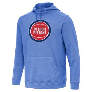 Antigua Detroit Elegant Pistons Heather Blue Cloud Pullover Hoodie
