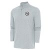 Antigua Detroit Pistons Heather Gray Metallic Logo Hunk Stylish Quarter Zip Pullover