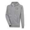 Antigua Detroit Pistons Heather Gray Metallic Trendy Logo Victory Raglan Full Zip Hoodie