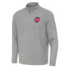 Antigua Detroit Pistons Heather Trendy Gray Subtle Quarter Zip Sweatshirt