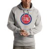 Antigua Gorgeous Detroit Pistons Heather Gray Team Logo Victory Pullover Hoodie