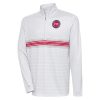 Antigua Detroit Pistons Heather Gray/Royal Bullseye Quarter Fabulous Zip Pullover Top