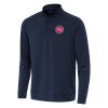 Antigua Detroit Pistons Heather Navy Bright Quarter Zip Fabulous Top