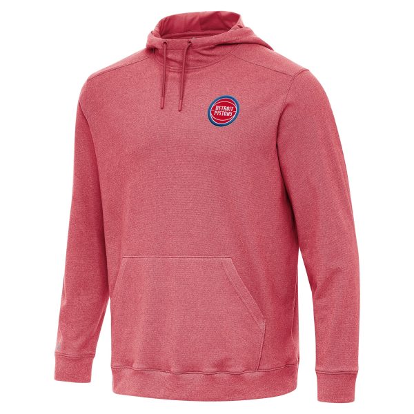 Antigua Detroit Unique Pistons Heather Red Cloud Pullover Hoodie