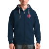 Antigua Detroit Pistons Navy Logo Victory Full Zip Hoodie Premium