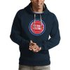 Antigua Detroit Pistons Navy Fabulous Team Logo Victory Pullover Hoodie