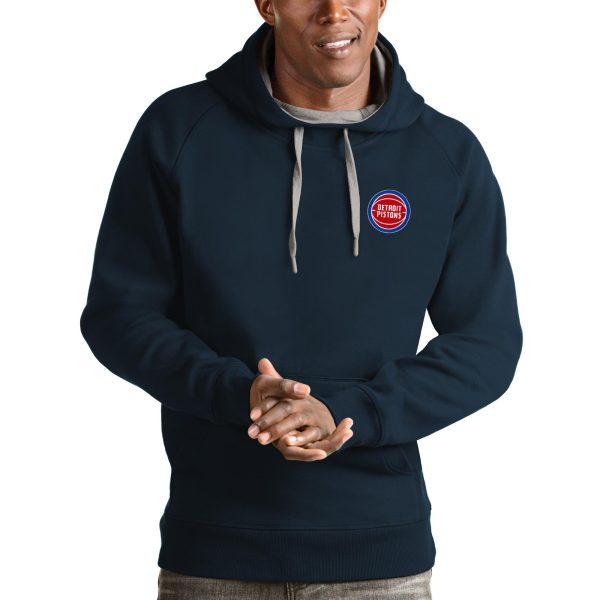 Antigua Detroit Unique Pistons Navy Victory Pullover Hoodie