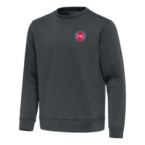 Antigua Detroit Pistons Pewter Relevant Pullover Sweatshirt Elegant