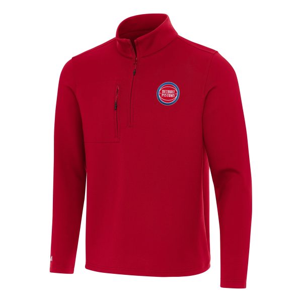 Antigua Detroit Pistons Red Elegant Insider Quarter Zip Top