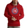 Antigua Detroit Pistons Red Fabulous Team Logo Victory Pullover Hoodie