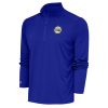 Antigua Detroit Pistons Royal Metallic Logo Tribute Premium Quarter Zip Pullover