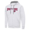 Antigua Detroit Pistons White Big & Tall Victory Full Zip Fabulous Hoodie Jacket